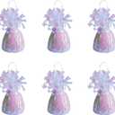 Beistle Metallic Wrapped Balloon Weights, Set of 6 Opalescent Party Decorations with Loop, Centerpieces and Table Decor for Birthdays Weddings Baby or Bridal Showers and Events 6 oz