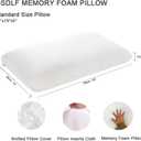 CSDLF Memory Foam Bed Pillows, Pillow for Side and Back Sleeper, Pillow for Neck Pain Relief, Washable Removable Cover, Soft, White (Standard)