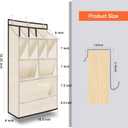 Over the Door Shoe Rack for Closet, Short Hanging Shoe Organizer with Large Deep Pockets, Shoe Holder Back of Door Dorm and Narrow Door Shoe Storage up to 14+ Pairs Shoes