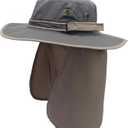 Home Prefer UPF50 Mens Sun Hat with Neck Flap Quick Dry UV Protection Cap Womens Wide Brim Fishing Hat Neck Flap Beach Garden (Large)