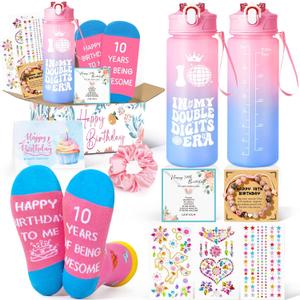 10 Year Old Girl Birthday Gifts, Double Digits Birthday Gift Ideas, Cute Presents for 10 Year Old Girls, Tween Girl Gifts w/ 25oz In My Double Digits Era Cup