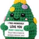 Handmade Crochet Christmas Tree Gifts for Boyfriend Girlfriend Husband Wife,Funny Xmas White Elephant Gift Stocking Stuffers for Adults,Christmas Ornaments Decorations Romantic I Love You Gift for Her