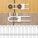 Jetec 10 Pieces Cabinet Locks for Babies, U-Shaped Proofing Drawers Safety Child Locks Adjustable, Easy to Use Childproof Latch for Knob Handle on Kitchen Door Storage Cupboard Closet (White)