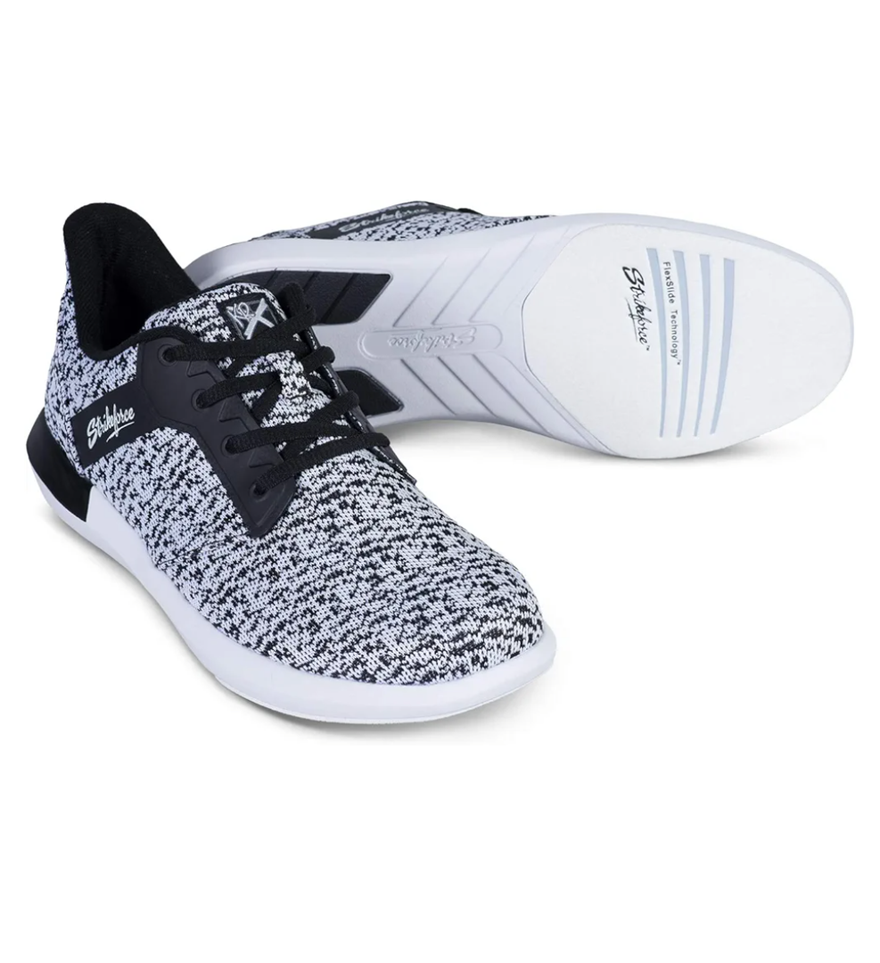KR Strikeforce Lux Black/White Womens Athletic Bowling Shoe, 7.5
