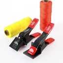 Goldblatt 4 Pieces Mason Line Clamps & Mason Line String Line - Red & Orange Nylon Twine String Rolls, Concrete Tools Set, Construction Masonry Measurement String for A String Level