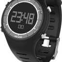 EZON Digital Watch with Stopwatch Countdown Timer Alarm EL Backlight,Ultra-Thin Large Display 5ATM Waterproof Digital Wrist Watches for Men Women (White-on-black)