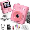 Kids Camera Gifts for Girls Boys - Christmas Birthday Xmas Gift for Girl Boy Age 3 4 5 6 7 8 9 10 11 12 Year Old - Instant Print Digital Toys Ages 3-5 6-8 8-12 Years Olds - Toddler Learning Kid Toy (Pink)