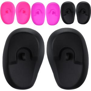 Silicone Ear Protectors, 4pairs Anti-Slip Ear Covers Waterproof Ear Protective Cover for DIY Hair Dye, Washing Hair, Shower