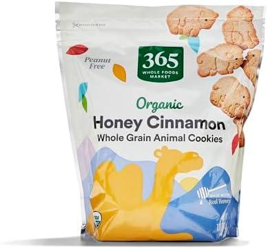 365 by Whole Foods Market, Organic Honey Cinnamon Whole Grain Animal Cookies, 11 Ounce, Pack 2 (BBD: 12/05/24)