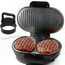 FineMade Double Mini Grill Maker, Breakfast Sandwich Maker, Burger Press Patty Maker, Panini Press Grill, Small Electric Grill, Ideal for Making Breakfast, Lunch and Snacks