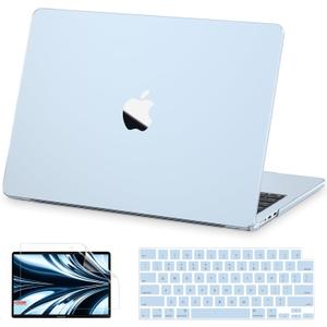 AKIT Compatible with MacBook Air 13 inch Case M5 2026 2025-2022 M4 M3 M2 A3449 A3240 A3113 A2681, [Ultra-Thin] [Official Color Match] Case+Screen Flim+Keyboard Cover for Mac Air 13.6 inch, Sky Blue