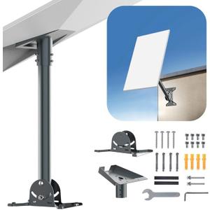 Starlink Mount - Compatible with Gen 3 Starlink Mount, Adjustable V3 Stainless Steel Starlink Roof Mounting Kit, Includes Pipe and Pipe Adapter for Wall Mount/Roof Mount