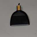 MR.SIGA Mini Dustpan and Brush Set, Portable Cleaning Brush and Dustpan Combo with Bamboo Handle, Black, 1 Set