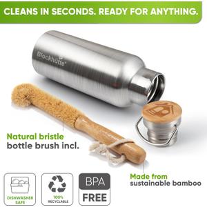 Blockhuette Vacuum Insulated Stainless Steel Water Bottle I 34 oz I Wide Mouth Insulated Metal Bottle for Cold Drinks I BPA-Free I Perfect for Travel, School, Kids, Adults, Water Canteen