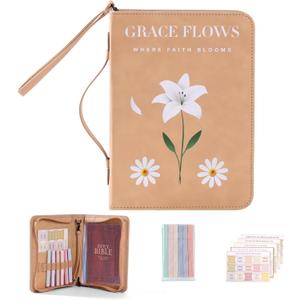 Bible Cover, Durable and Stylish, Protective Fit with Handle for Bible and Accessories, Ideal Gift for Men and Women