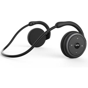 Small Bluetooth Headphones Wrap Around Head - Sports Wireless Headset with Built-in Microphone and Crystal-Clear Sound, Foldable and Carried in The Purse, and 12-Hour Battery Life, Black