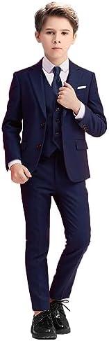 Boys Suits 5 Piece Slim Fit Suit for Kids Formal Ring Bearer Suits , size 8Y