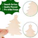 Max Fun 100PCS DIY Wooden Christmas Ornaments Unfinished Predrilled Wood Circles for Crafts Centerpieces Holiday Hanging Decorations in 10 Shapes