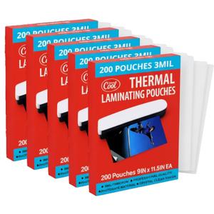 Simply Cool 3 Mil Thermal Laminating Sheets Pouches 1000ct 9 x 11.5 Inch