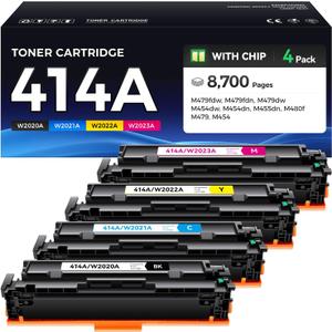 414A Toner Cartridge Set 4-Pack Printer Replacement for HP 414A W2020A W2021A W2022A W2023A Compatible for HP Color Laserjet Pro MFP M479fdw M479fnw M479dw M454dw M454dn M454nw Enterprise M480f M455dn