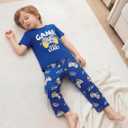 Mikrdoo Boys Pajamas 3 Piece Summer Sleepwear Soft Short Sleeves Shorts Set & Long Pants Cool PJs Size 2-14 Years