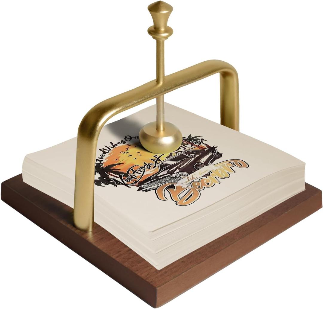 Walnut Napkin Holder, Premium Solid Wooden Flat Napkin Dispenser for Table - Vintage Square Cocktail Paper Towel Stand for Restaurant, Farmhouse, Hotel, Kitchen, Bar, Office & Home Decor