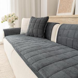 Premium Washable Couch Cover for Dogs, Non Slip Sectional Sofa Protector for L Shape Couch,Dog Couch Cover for Waterproof(1PC/27.6"x59.1",Dark Grey)