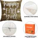 2 x Artscope Fall Decorative Throw Pillow Covers 18x18 Inch Set of 4, Happy Fall Pumpkin Truck Thankful Grateful Blessed Outdoor Farmhouse Pillow Cases for Home Sofa Couch-Pink Brown