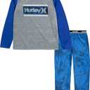 Hurley Boys' Pajama 2-piece Set (8, Game Royal Washed)