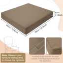 DoubleFill 1 Pcs Outdoor Ottoman Cushion 23"x19"x3" Waterproof Fade Resistant Outdoor Footstools Cushion Removable Patio Ottoman Cushions with Adjustable Fixing Strap for Stool (Light Brown)