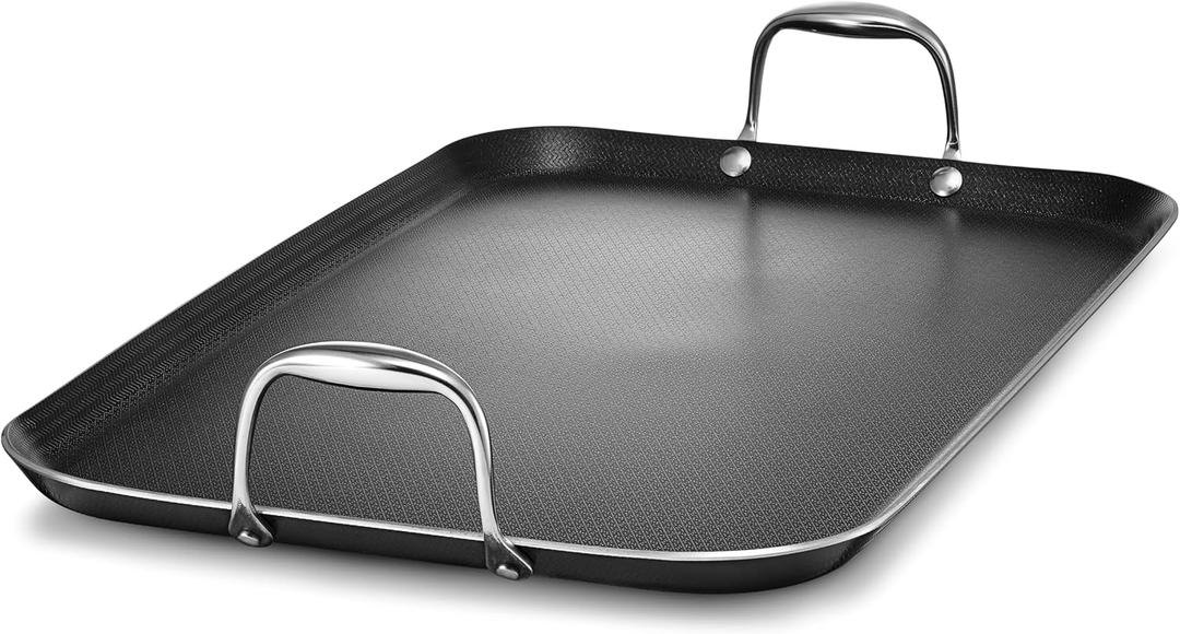 HexClad Double Burner Hybrid Nonstick Griddle Pan, BBQ, Dishwasher Safe
Stay-Cool Handles, Dishwasher and Oven Safe up to 900°F, Compatible with All Cooktops