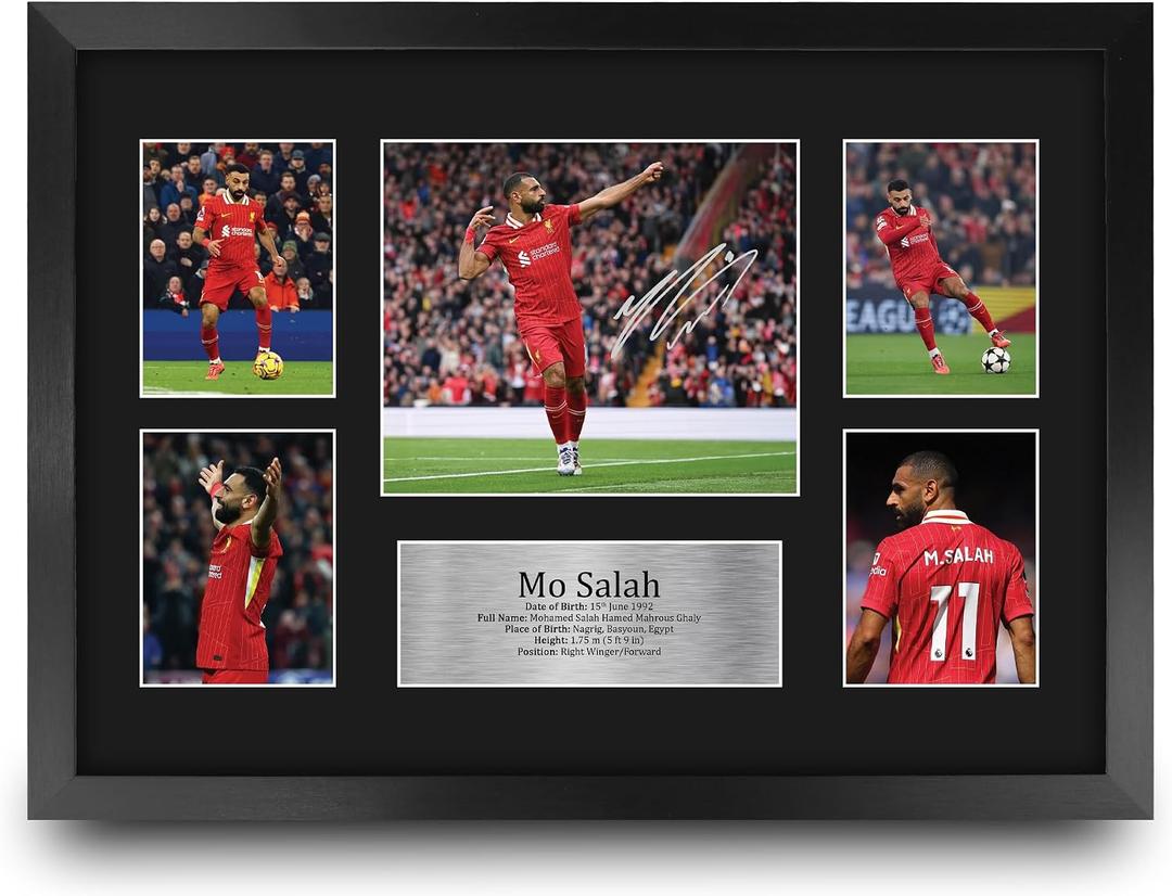 HWC Trading Mohamed Mo Salah Liverpool 16 x 12 inch (A3) Printed Gifts Signed Autograph Picture for Fans and Supporters - 16" x 12" Framed