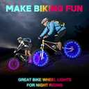 TINANA 2 Tire Pack LED Bike Wheel Lights Ultra Bright Waterproof Bicycle Spoke Lights Cycling Decoration Safety Warning Tire Strip Light for Kids Adults Night Riding