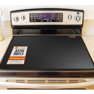 Fireproof Stove Top Covers for Electric Stove, Waterproof & Heat Resistant Mat for Glass Top, Stovetop Protector, Anti-Scratch, 30x21 Black