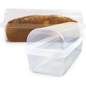 Kitchen Discovery Plastic Bread Box Container Preserve Bread Up To 5 Days and Keep Flavor and Freshness - Bread Box Plastic Storage
