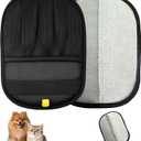 XXJXXJ Upgraded Pet Hair Removal Gloves for Cats & Dogs, FiveFinger Electrostatic Reusable Magic Brush for Effortless Pet Hair Remover Tool on Carpet, Clothing, Laundry, Couch, Car Seat (Black)