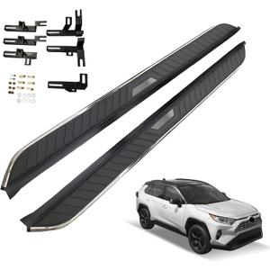 Running Boards Fit for 2019 2020 2021 2022 2023 2024 2025 Toyota RAV4 Side Step Nerf Bar, 2PCS Black Right Left Aluminum Side Bar (70.87inch)