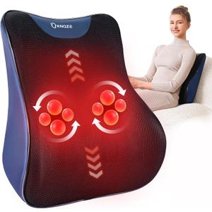 KNQZE Back Massager for Pain Relief Deep Tissue, Shiatsu Full Back Rolling Massager with Heat for Neck, Leg, Shoulder, Massagers for Chair with 3 Intensities & Spot Massage, Large Size(18*16in), Gifts