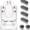 6 Pcs Toilet Seat Bumpers for use with Bidet Attachment, Universal Buffer Toilet Seat Spacers Replacement Equipped with Durable Adhesive, Grey