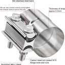 TIROL 2.25 Exhaust Clamp, 2.25 inch Lap Joint Band Stainless Steel Muffler Clamp for Joining to 2.25" ID Exhaust Pipe, Muffler Pipe 2Pcs
