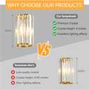 Gold Pendant Lighting Modern Pendant Light Mini Crystal Chandeliers Adjustable Pendant Light Fixture for Kitchen Island Dinning Room Corridor Bedroom(Gold 2-Pack)