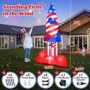 8 FT 4th of July Inflatables Rocket Outdoor Decorations with Built-in LEDs, 250th Anniversary Patriotic Blow Up for Memorial Day, Independence Day, Yard, Lawn, Garden, Party Decor