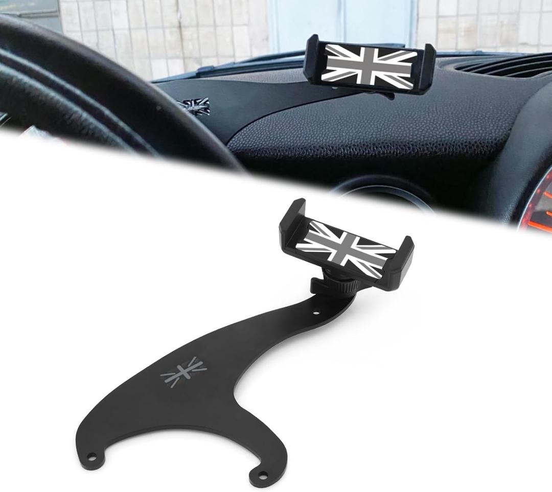 Heinmo for Cooper F54 Clubman F55 Hardtop F56 Hatchback 2014-2020 Smartphone Cell Phone Cup Mount Holder with Cradle Rotatable Clip(for 3.5-5.5 Inch Phone) (Gray Rice)