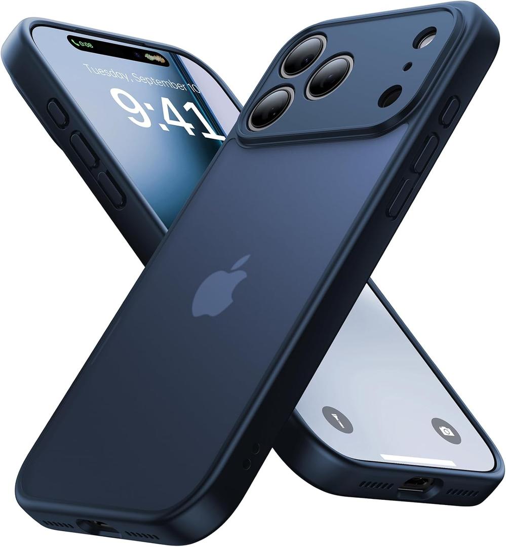 Eastinbox for iPhone 17 Pro Max Case [16FT Military Grade Shockproof], Anti-Slip Anti-Scratch, Slim Translucent Frosted Matte Phone Cover, Case for i Phone17 Pro Max 6.9", Blue