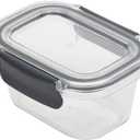 Home Basics 12 oz. Airtight Food Container, Clear | 2 Locking Tabs | Silicone Seal | Great for Leftovers or Work Lunch
