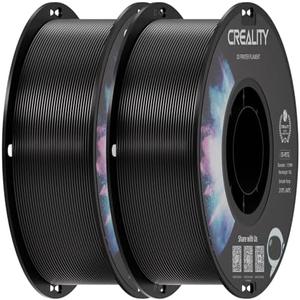 Creality PETG Filament 1.75mm Black 2 kg, 3D Printer Filament, Excellent Toughness High Precision, Odorless Non-Toxic Moistureproof, Glossy (Black 1 Pack(