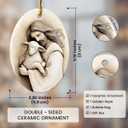 7 x Christian Christmas Ornaments 2026, Religious Gifts Idea for Women Friends Jesus and Lamb Double, Sided Ceramic Christmas Ornaments Holiday Keepsake Christian Gifts for Women Faith Catholic