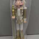 WONDER GARDEN Christmas Nutcracker, 15 Inch Nutcracker Figures, Wooden King Soldier Christmas Nutcrackers Ornaments, Golden Nutcrackers Christmas Decorations for Shelves and Tables Decor