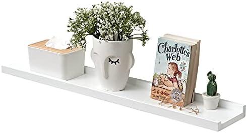 TRWISWDC Floating Shelf White Oak Wood Wall Shelves 36 Inch (Upgrade Width 6"), Display Picture Ledge Shelf for Bedroom Living Room Bathroom Office Kitchen Wall Storage Shelves