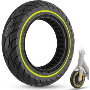 10x2/54-152 Solid Tire, 10x2.125 Tubeless Fit for Swagtron SG-5, VOLPAM SP01, Gotrax GXL V2, Ninebot F25/ D40X/ D18W/ D28U, Replacement for 50/75-6.1 10x2 Original Tire, Luminous Green